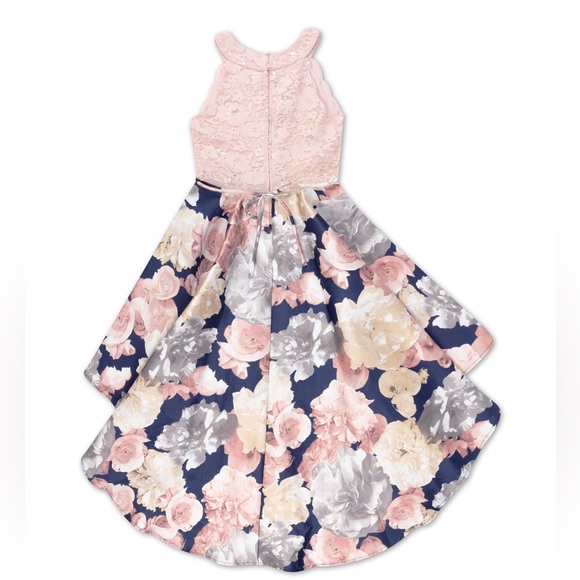 Big Girls Floral High Low Social Dress size 8 - Picture 2 of 9